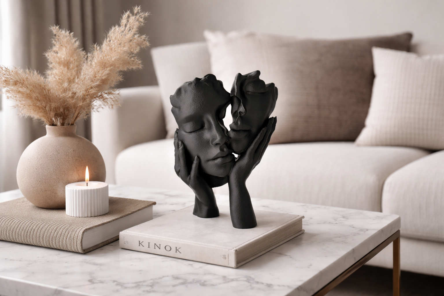 DEKORATİF MODERN YÜZ HEYKELİ