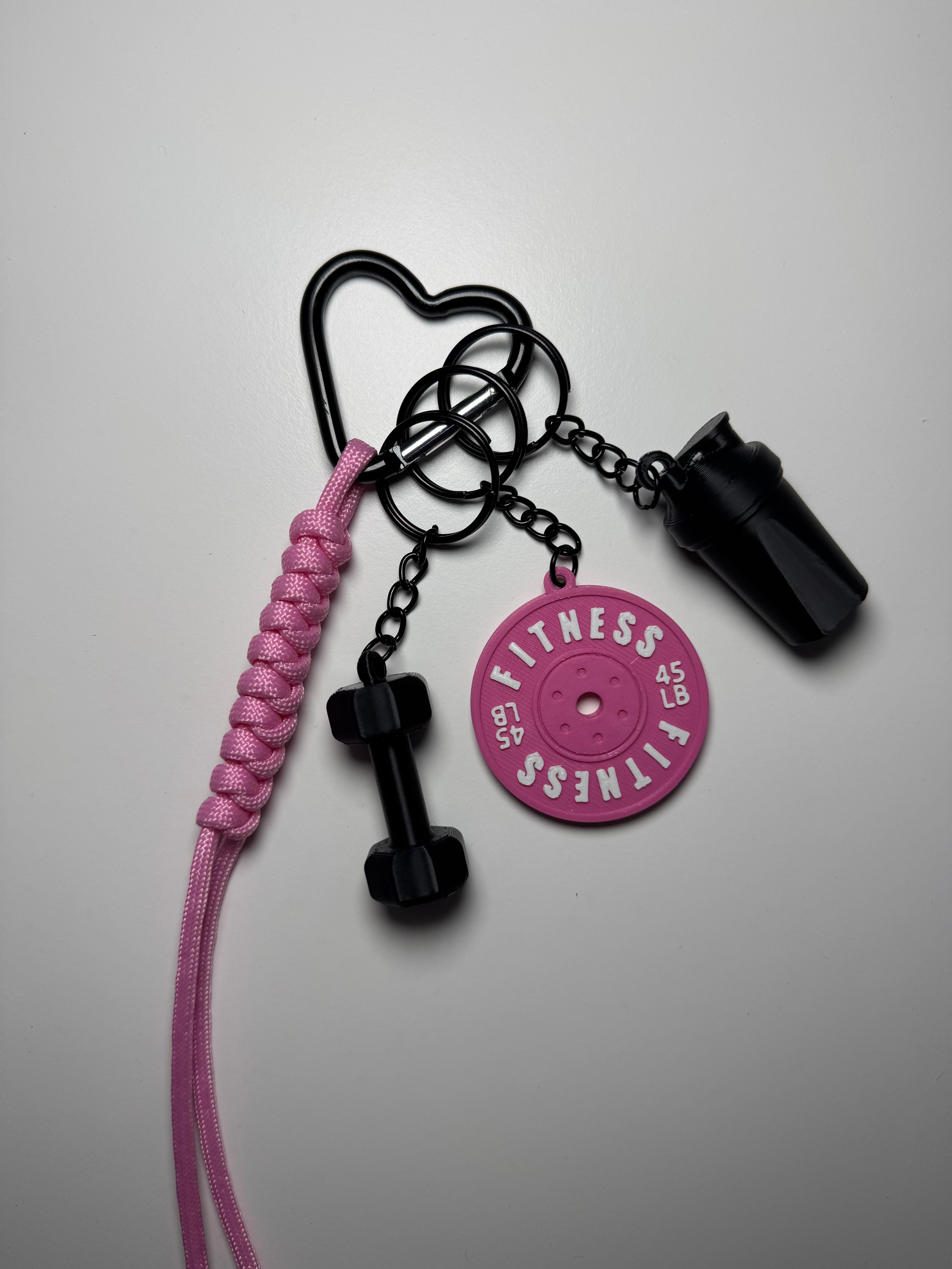 STRONGKEYCO Özel Tasarım Fitness Çanta Aksesuarı Anahtarlık PNK3