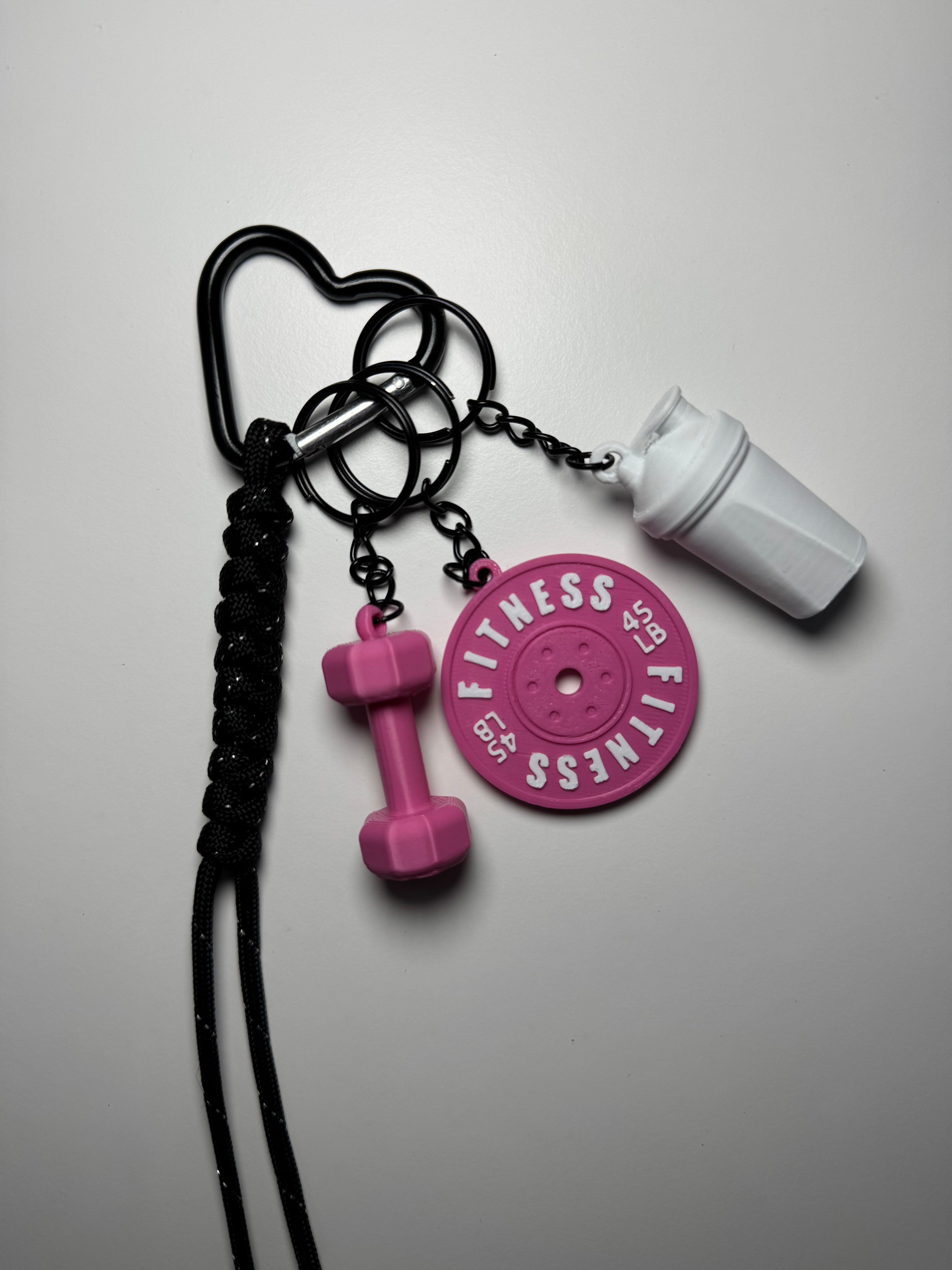 STRONGKEYCO Özel Tasarım Fitness Çanta Aksesuarı Anahtarlık PNK4