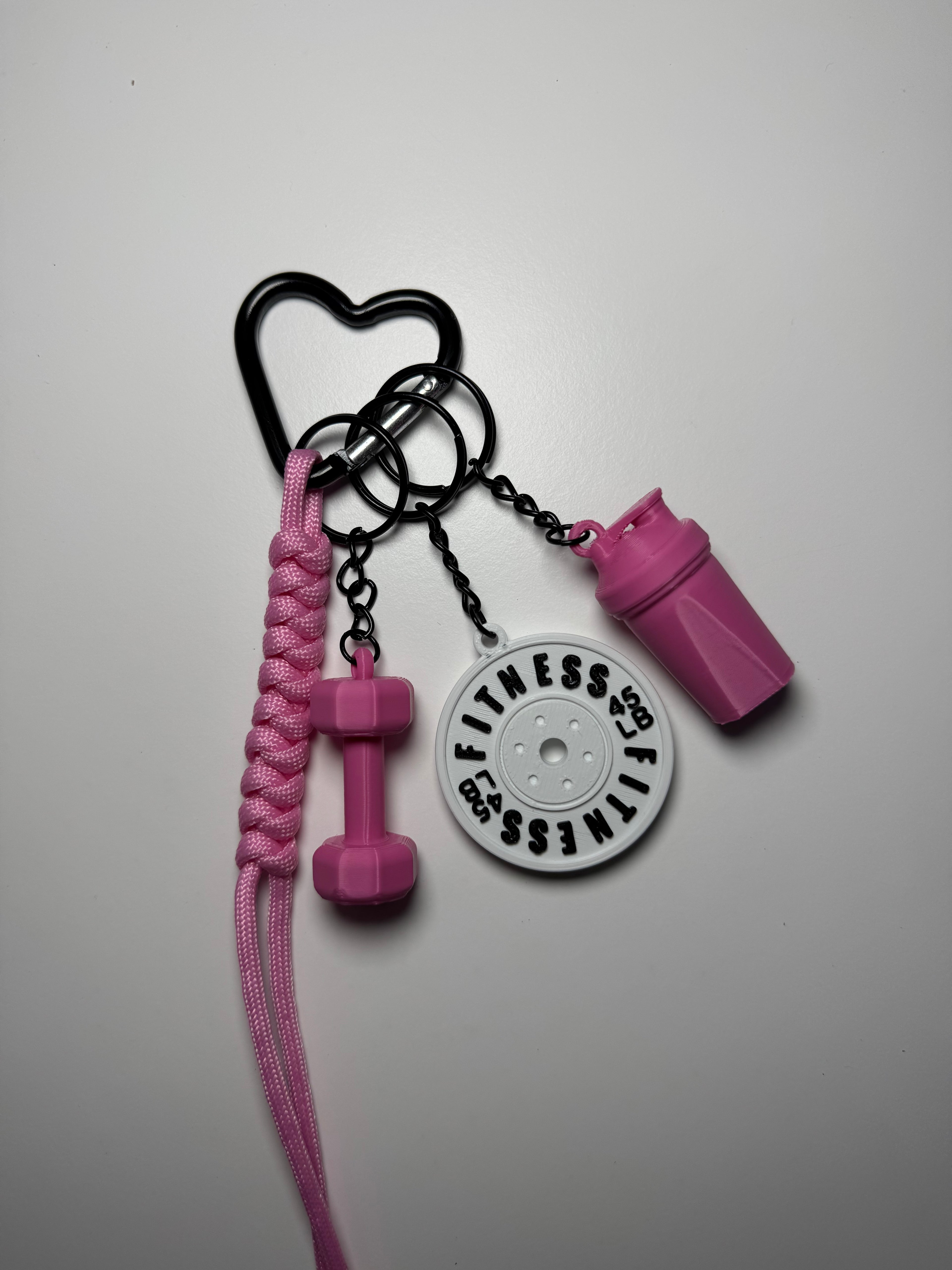 STRONGKEYCO Özel Tasarım Fitness Çanta Aksesuarı Anahtarlık PNK6