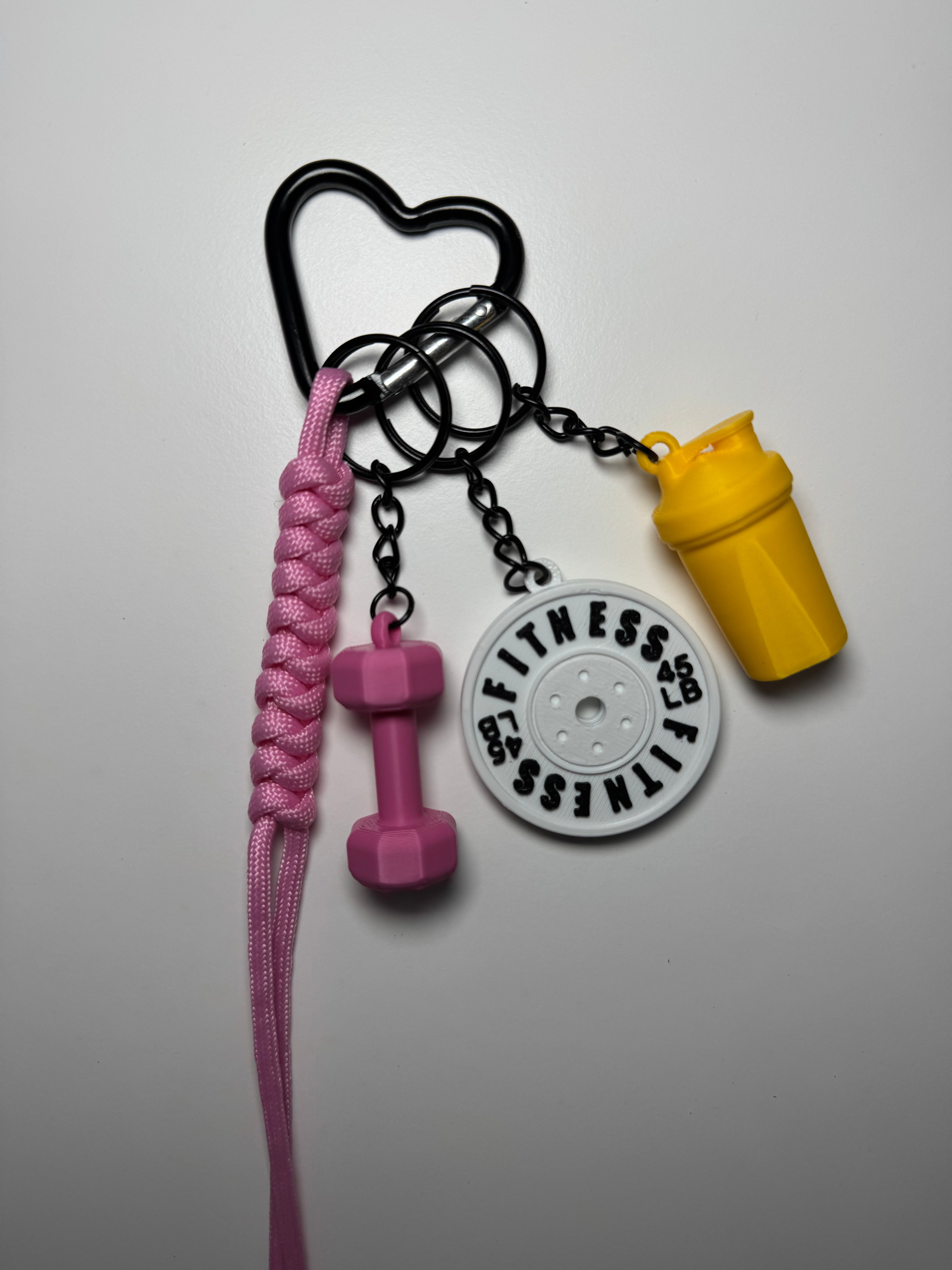 STRONGKEYCO Özel Tasarım Fitness Çanta Aksesuarı Anahtarlık PNK7