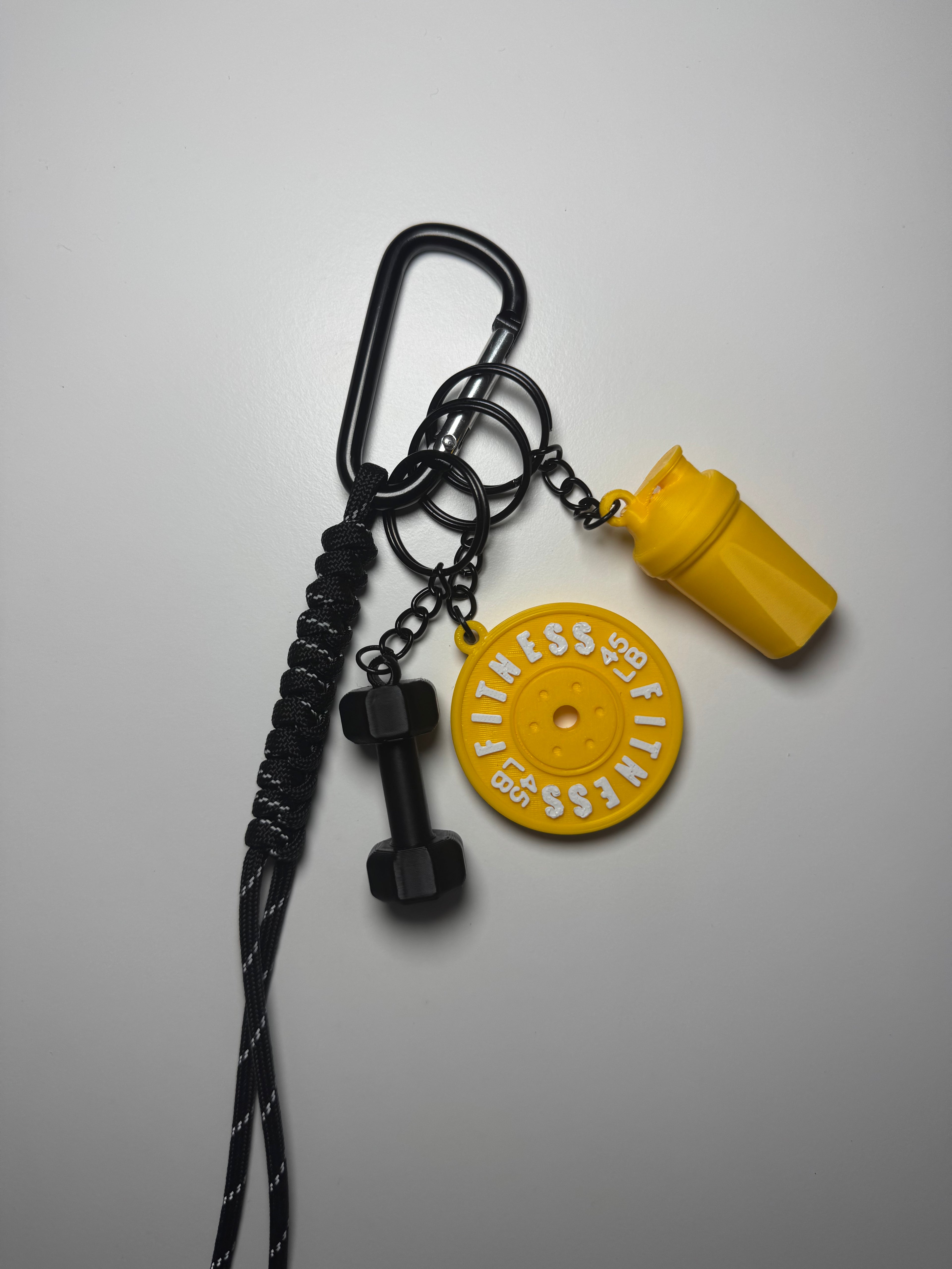 STRONGKEYCO Özel Tasarım Fitness Çanta Aksesuarı Anahtarlık YLW1