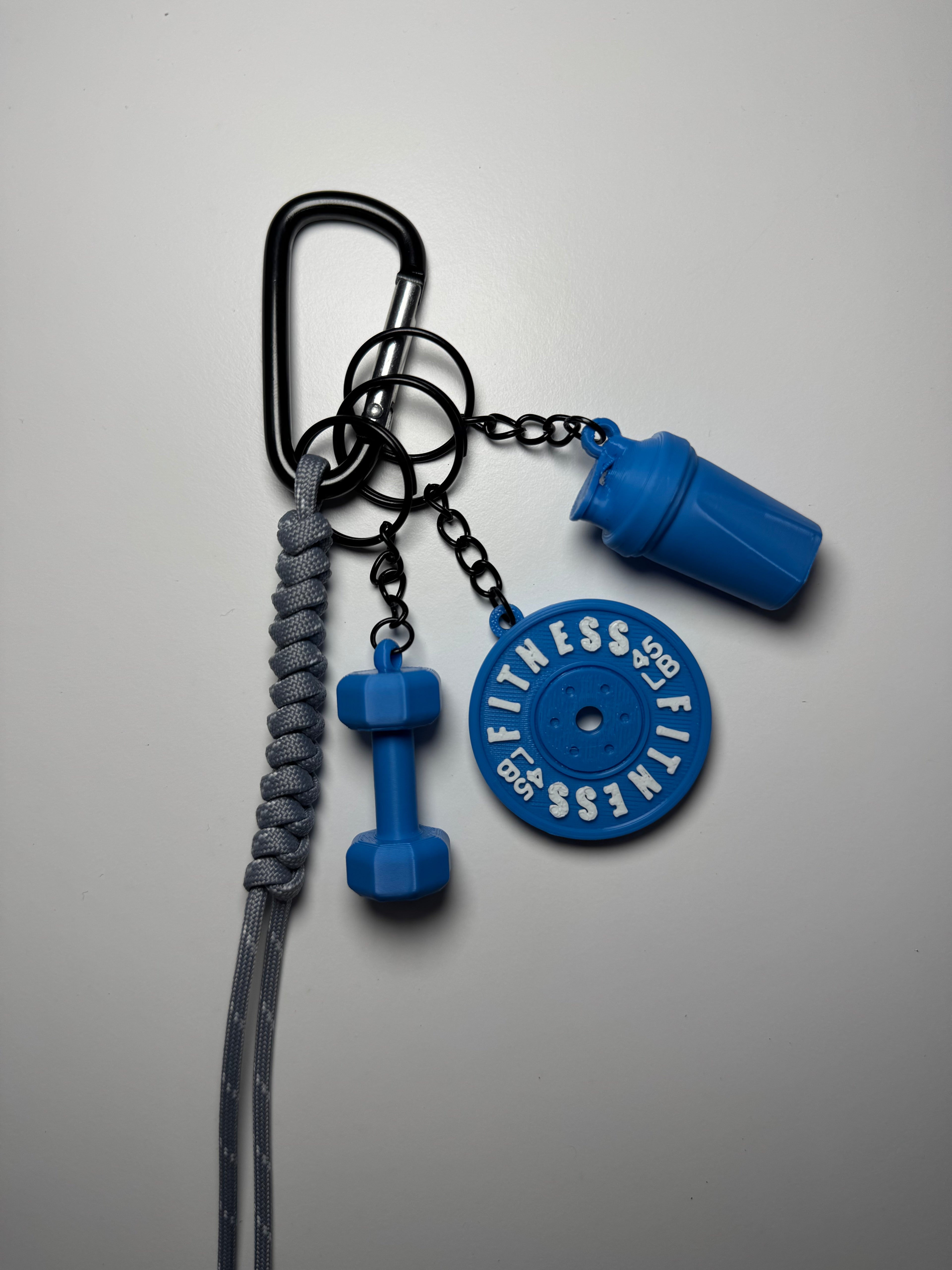 STRONGKEYCO Özel Tasarım Fitness Çanta Aksesuarı Anahtarlık BLU4